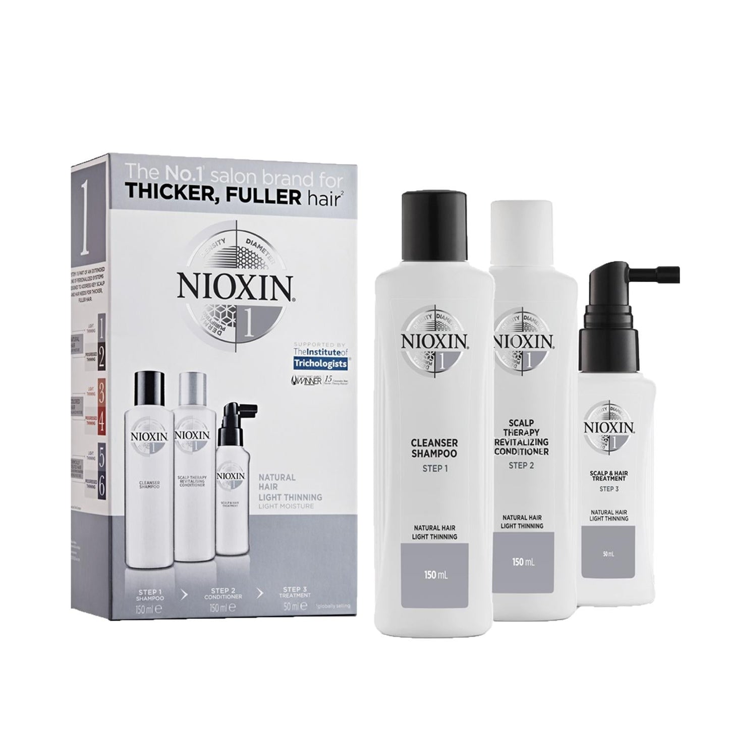 Nioxin Hair Care Set - Anti-Hair Loss Solution for Natural Hair, Travel-Sized