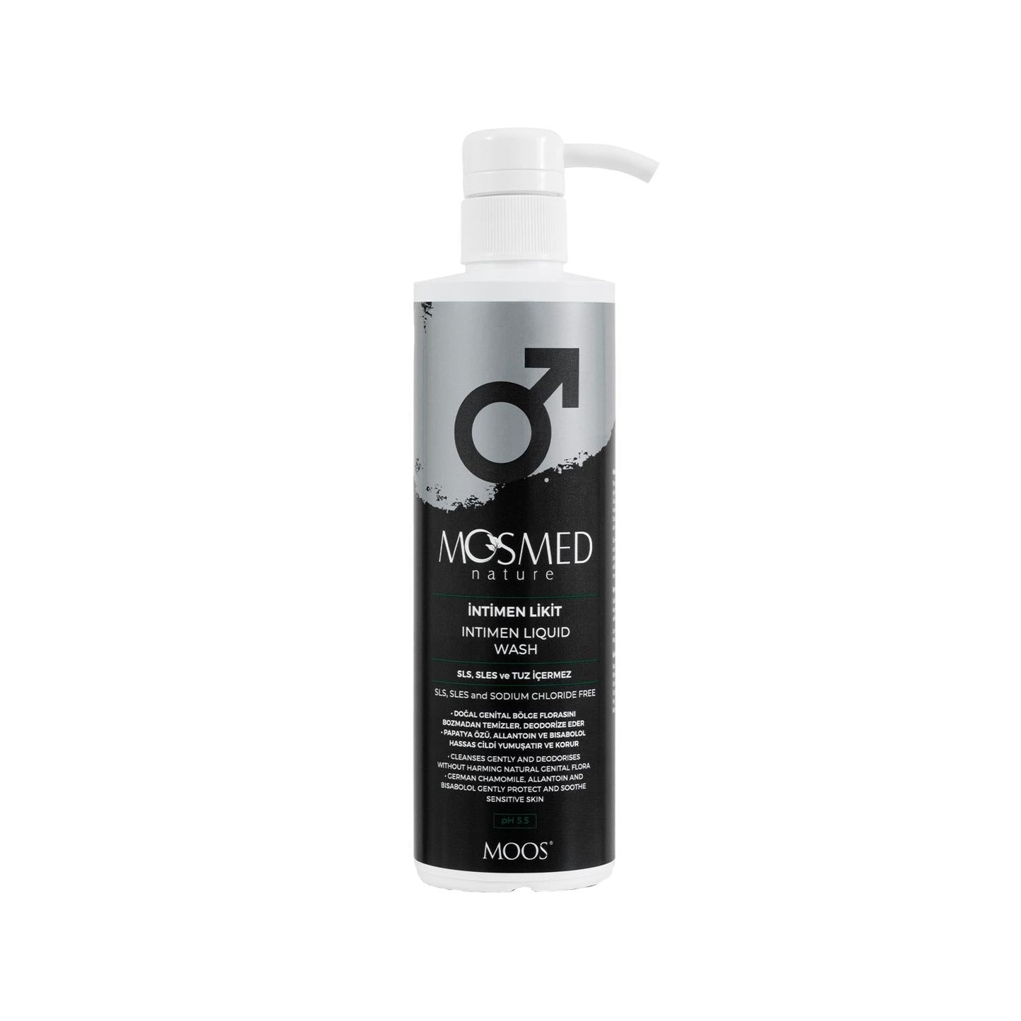 Moos Intimate Wash pH 5.5 - Gentle Liquid Intimate Hygiene for Sensitive Skin, 13.53 fl oz