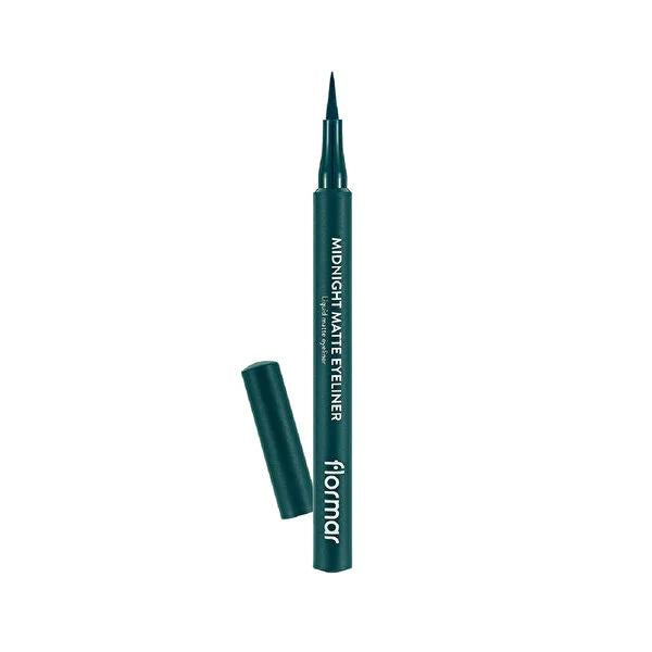 Flormar Midnight Matte Liquid Eyeliner - Highly Pigmented, Waterproof, and Long-Lasting