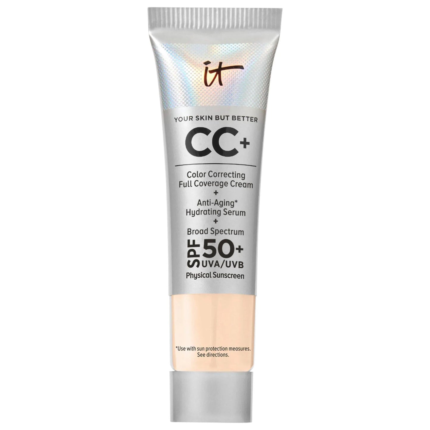 IT Cosmetics Mini CC+ Cream: Full Coverage Color Correcting Foundation with SPF 50+ - Hydrating, Anti-Aging, Vegan & Cruelty-Free