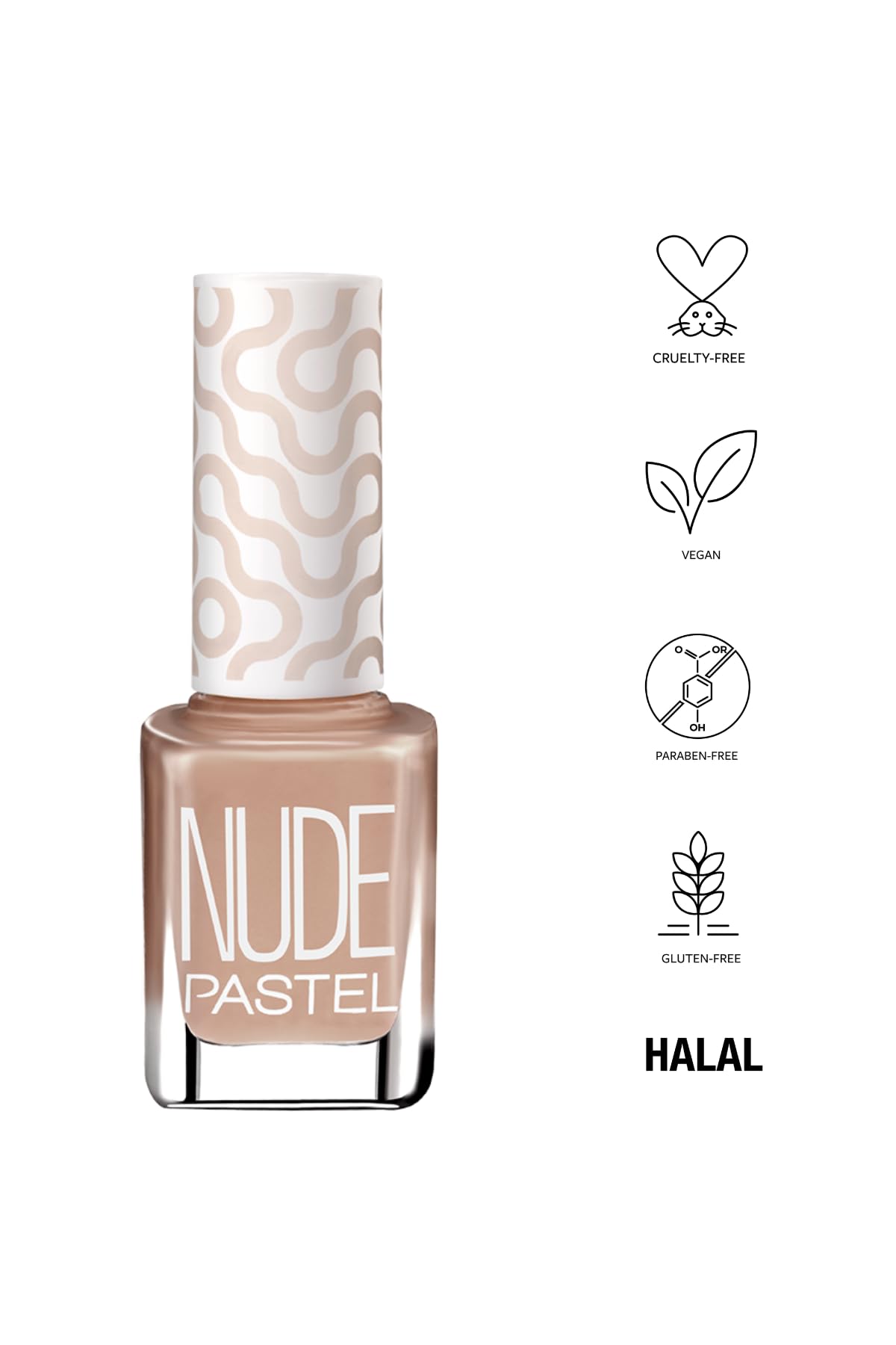 Pastel Vegan Cruelty-Free Nail Polish - Pastel Nude 101, Non-Toxic, Long-Lasting Color