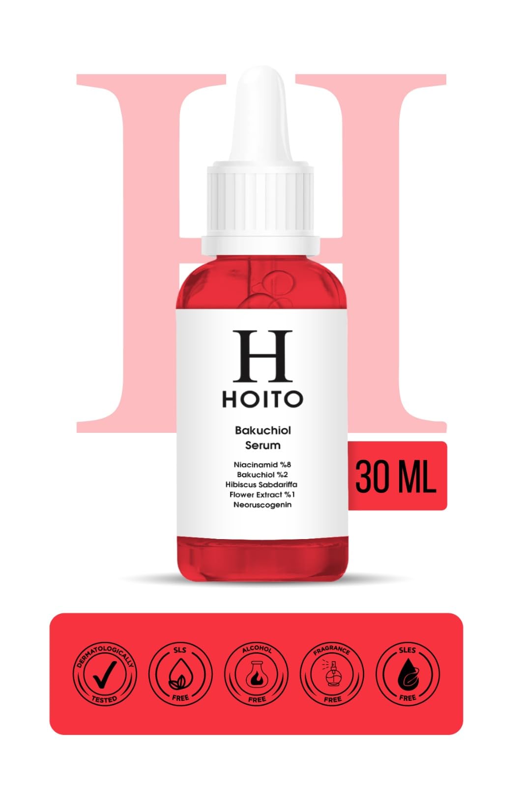 Hoito Bakuchiol Serum 30 ml - Anti-aging Niacinamide Serum, Retinol Alternative for Sensitive Skin