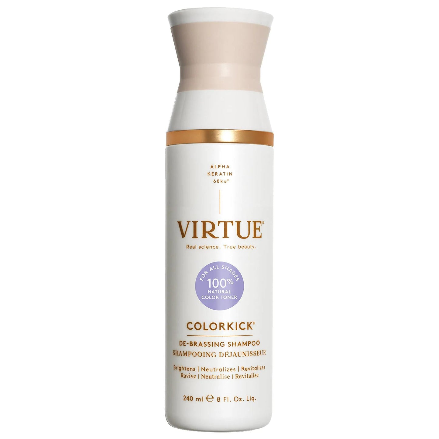 ColorKick Debrassing Blue Purple Shampoo: Tone, Brighten & Neutralize Brassiness - Sulfate-Free, Vegan for Blonde, Gray, Color Treated Hair