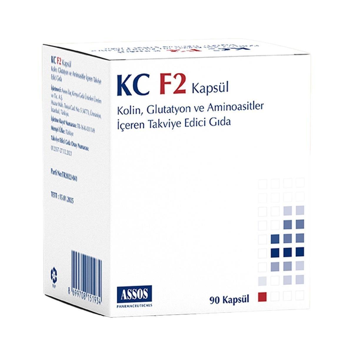 KC F2 - Dietary Supplement for Nutritional Support - 90 Capsules - Amino Acid, Glutathione & Choline
