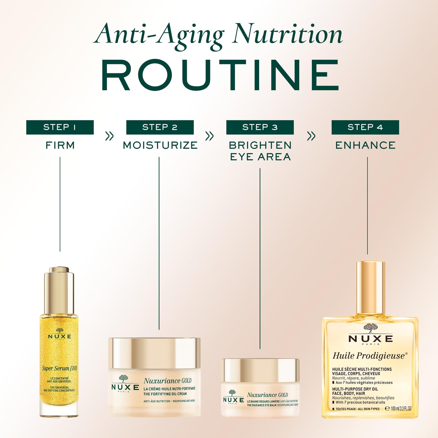 Nuxe Nuxuriance Gold Radiance Anti-Aging Eye Balm 15ml - Natural Paraben-Free Eye Care for Dark Circles