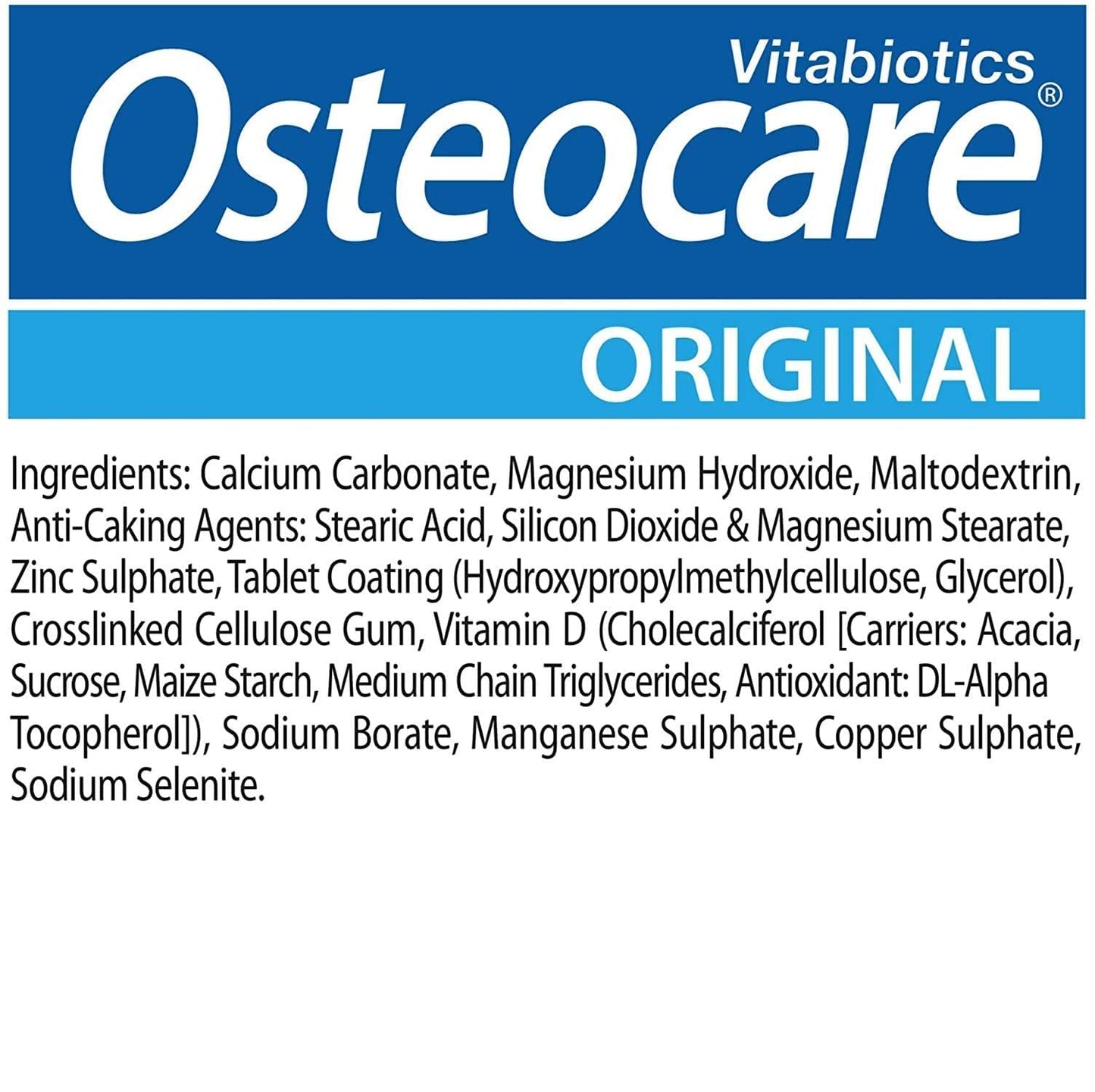 Vitabiotics Osteocare 90 Tablets - Calcium & Vitamin D for Osteoporosis Prevention