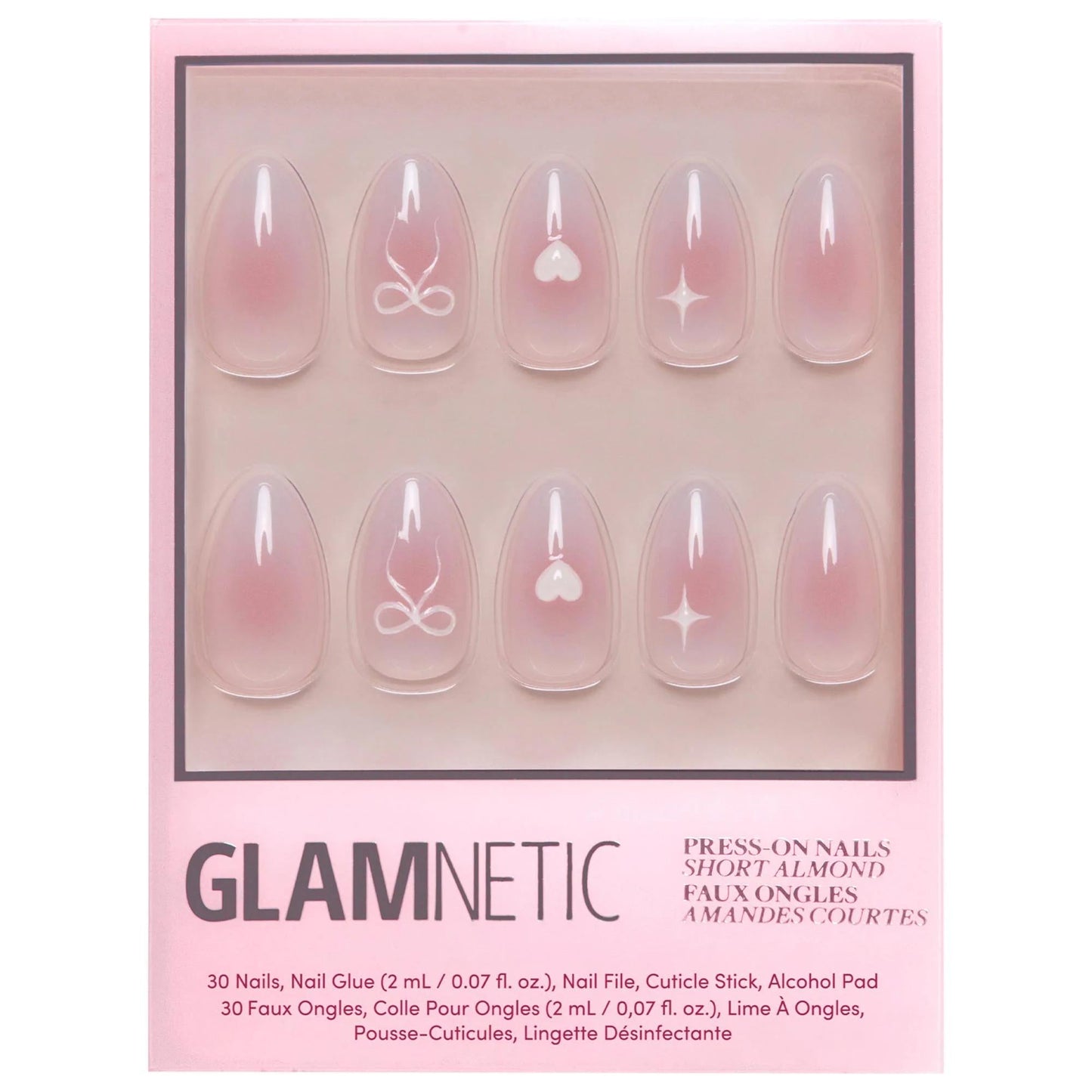 Glamnetic Press-On Nail Kit - Easy At-Home Manicure Solution with Reusable Nails, Chemical-Free, Variety of Styles