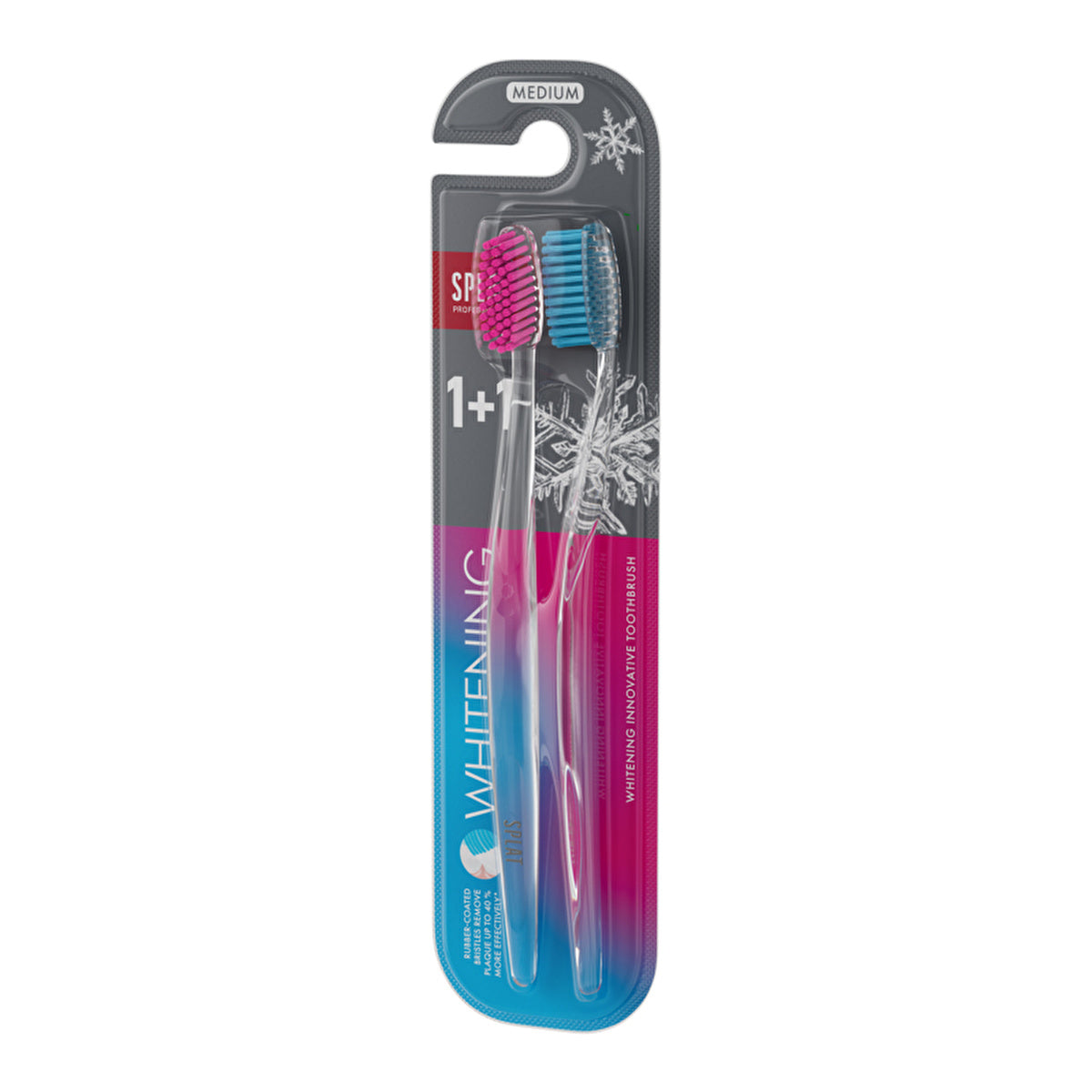 Splat Whitening Toothbrush 1+1 - Effective Plaque Removal | Medium Bristles