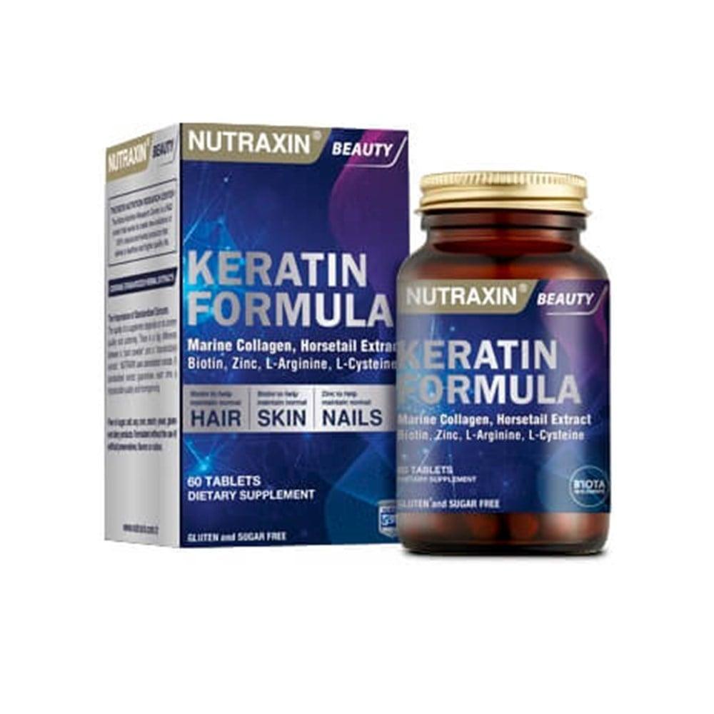 Nutraxin Keratin Formula - 60 Tablets | Hair, Skin & Nail Support