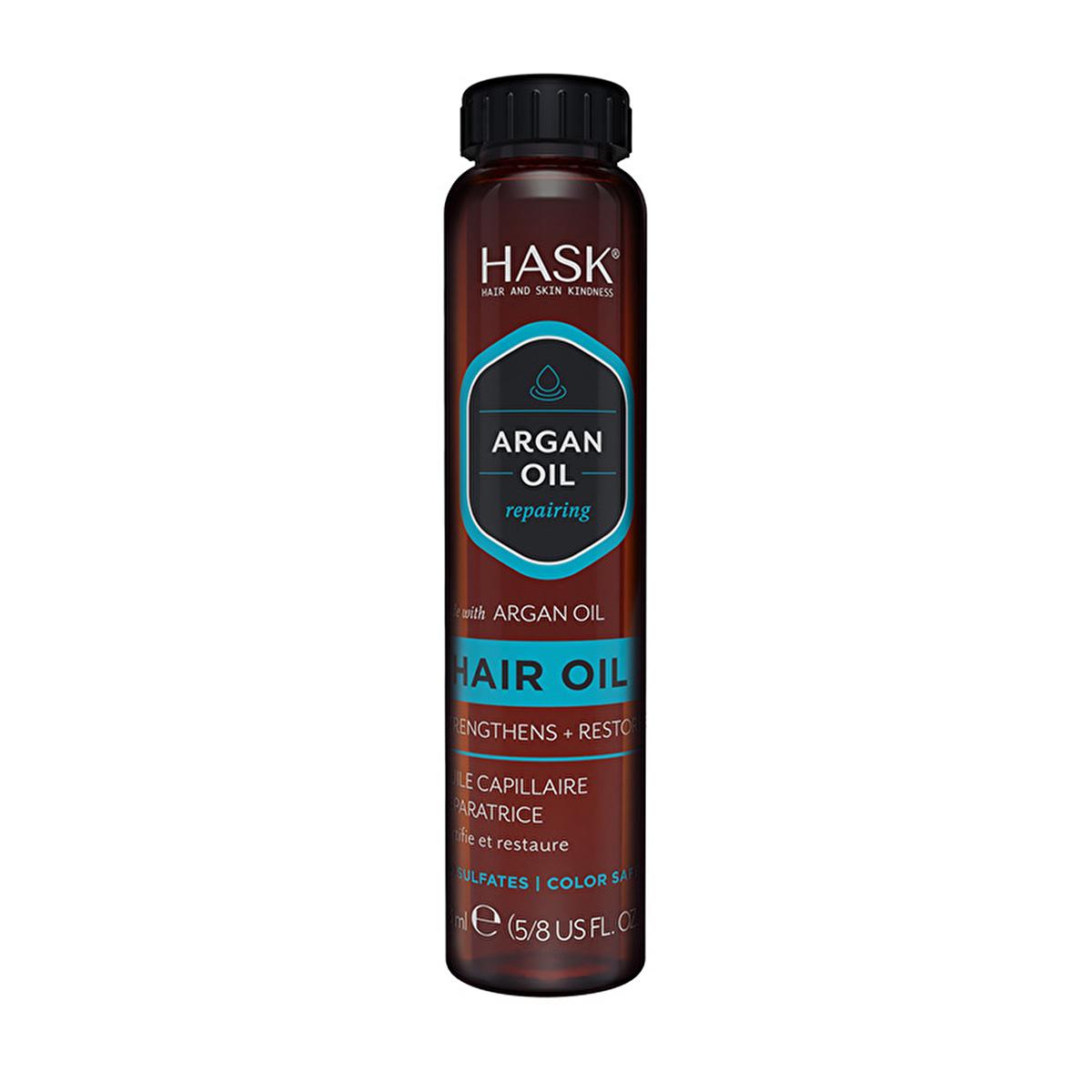 Hask Argan Oil Hair Treatment: Repair, Shine & Frizz Control - Moroccan Oil Hair Serum for Damaged Hair - Lightweight & Non-Greasy Formula - 0.61 fl oz