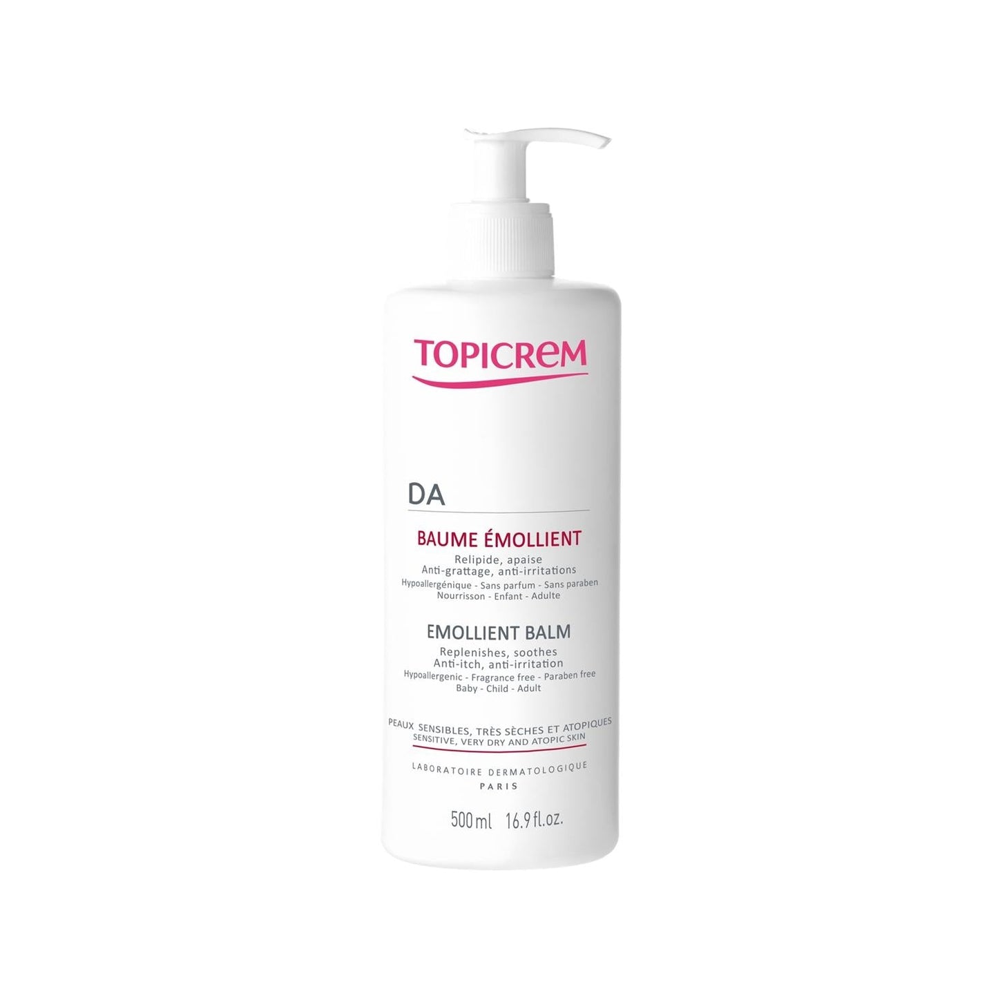 Topicrem DA: Deeply Moisturizing & Nourishing Body Cream for Dry, Sensitive Skin (500ml) | Emollient Body Moisturizer