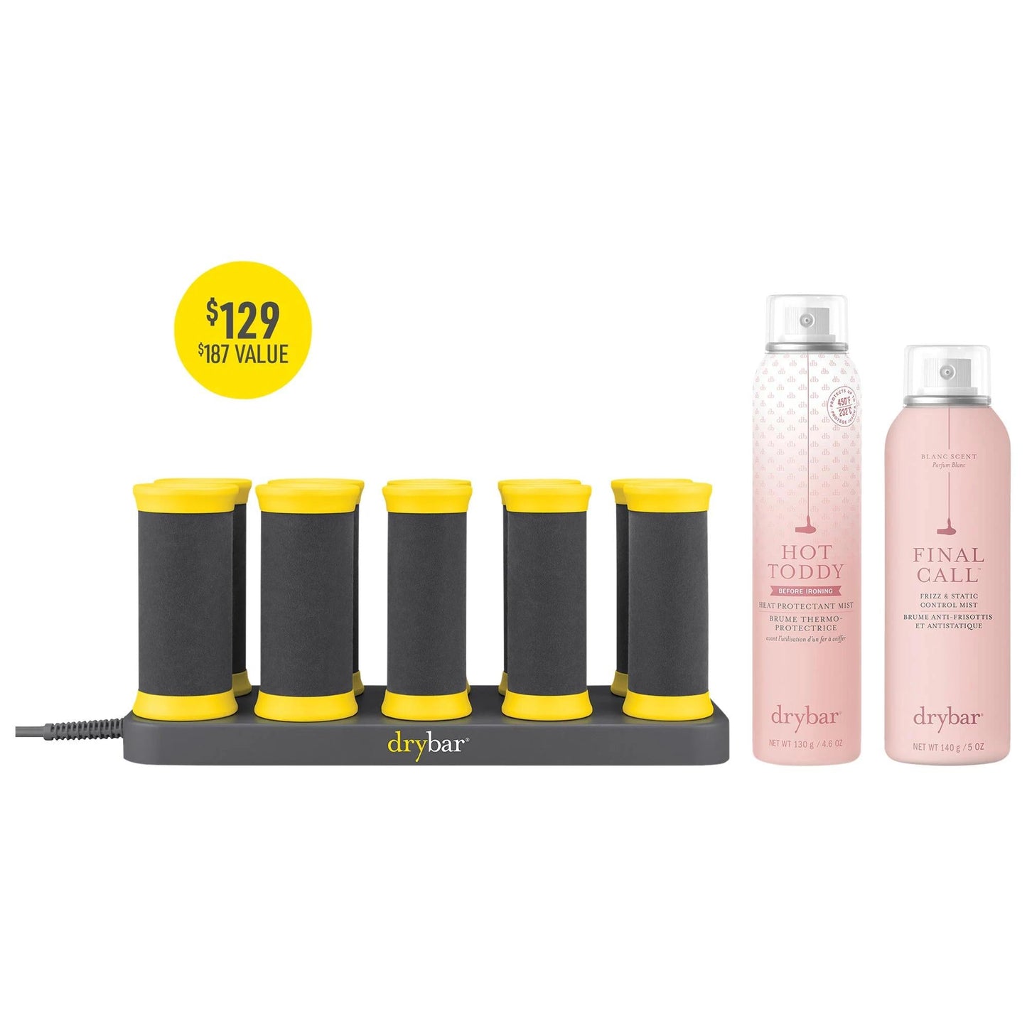 Hot Toddy: Voluminous Curls & Heat Protection Hair Styling Set Ð Hot Hair Rollers, Frizz Control, Sulfate & Paraben Free