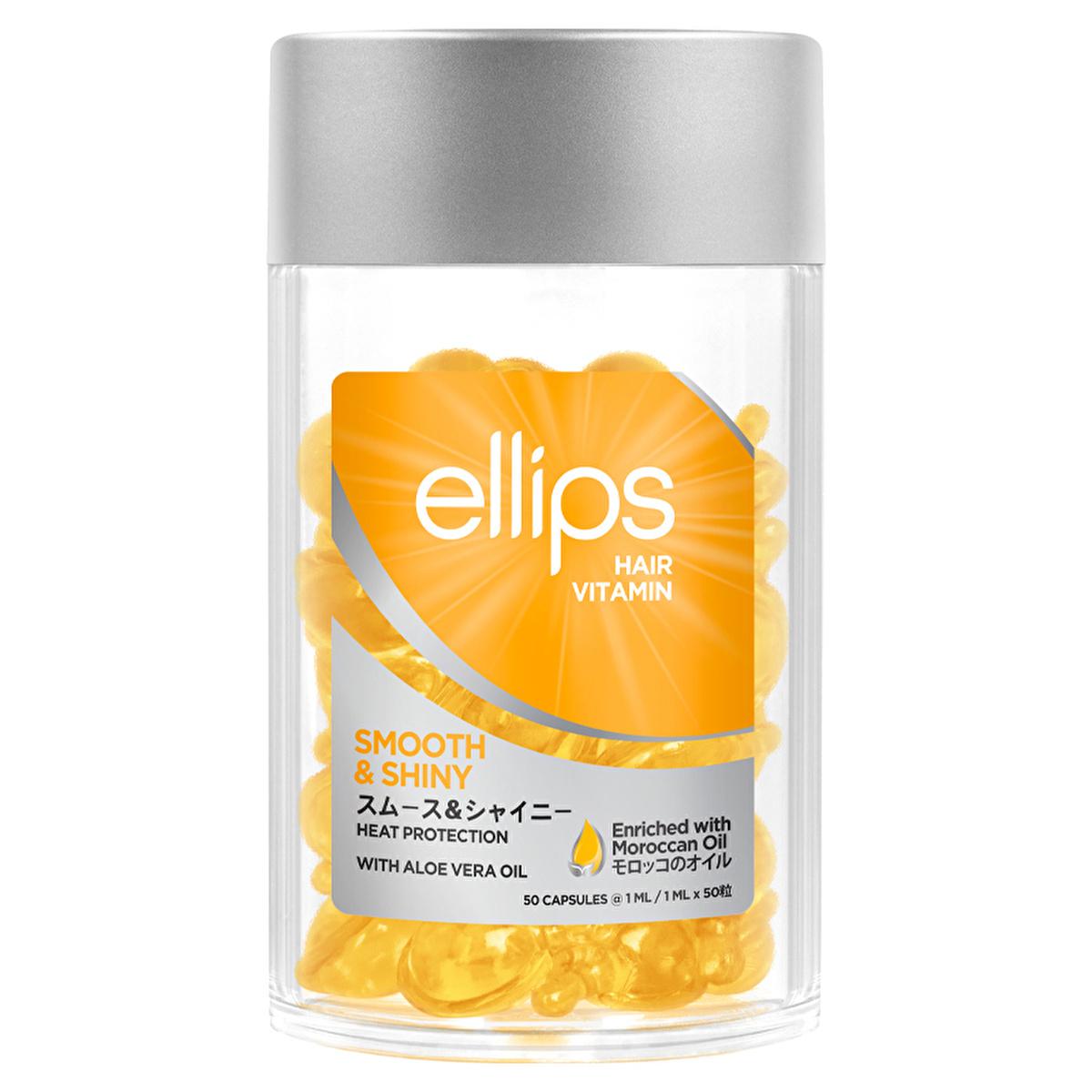 Ellips Hair Vitamin Capsules with Argan & Aloe Vera Oil: Smooth & Shiny Hair, Intense Hydration, Repair for Damaged Hair, Hair Growth Vitamins