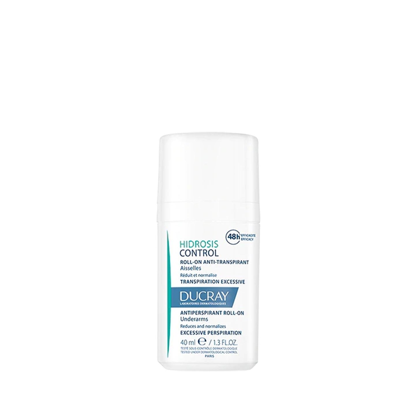 Ducray Hidrosis Roll-On Antiperspirant for Hyperhidrosis - 40 ml, Dermatologically Tested, Easy Application