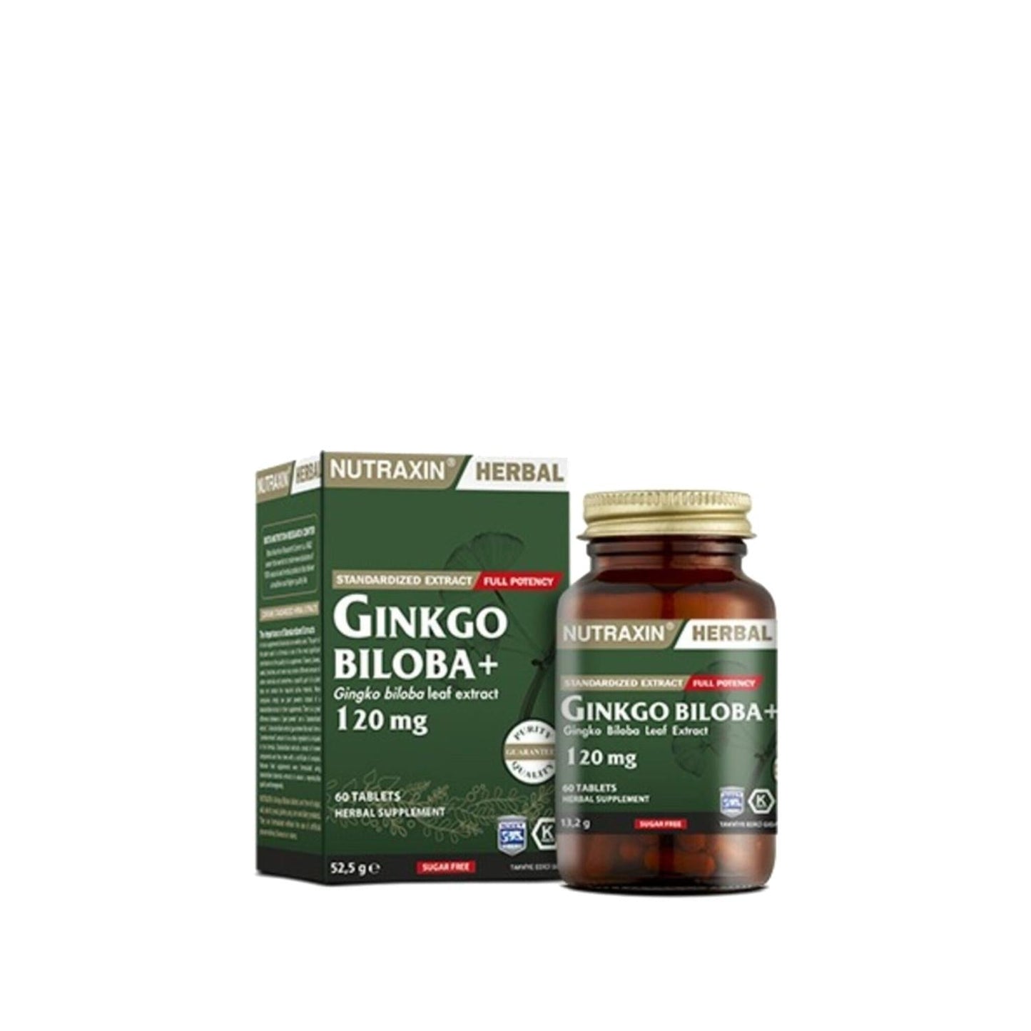 Nutraxin Ginkgo Biloba Supplement - 60 Capsules for Cognitive Support and Memory Enhancement