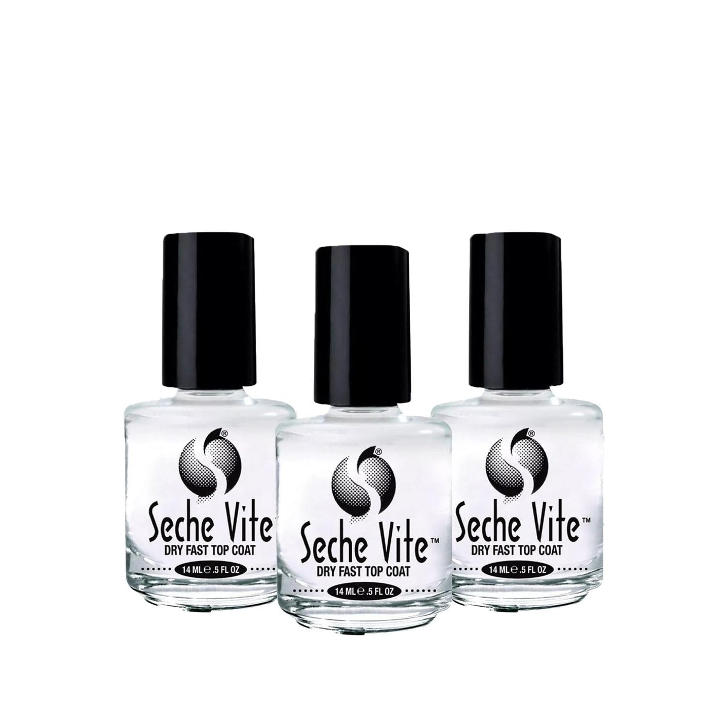 Seche Vite Nail Dryer - Quick Dry Nail Polish Solution for Efficient Nail Care - 14ml x 3