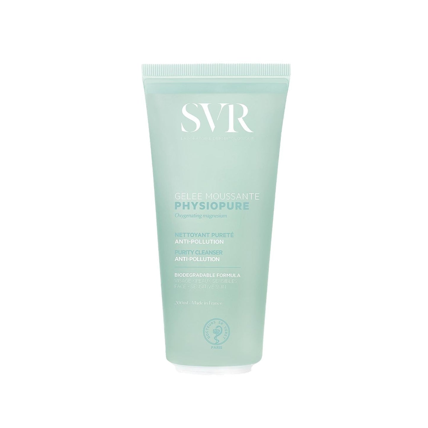 SVR Physiopure Cleansing Gel for Sensitive Skin - Gentle, Non-Irritating, 6.76 fl oz
