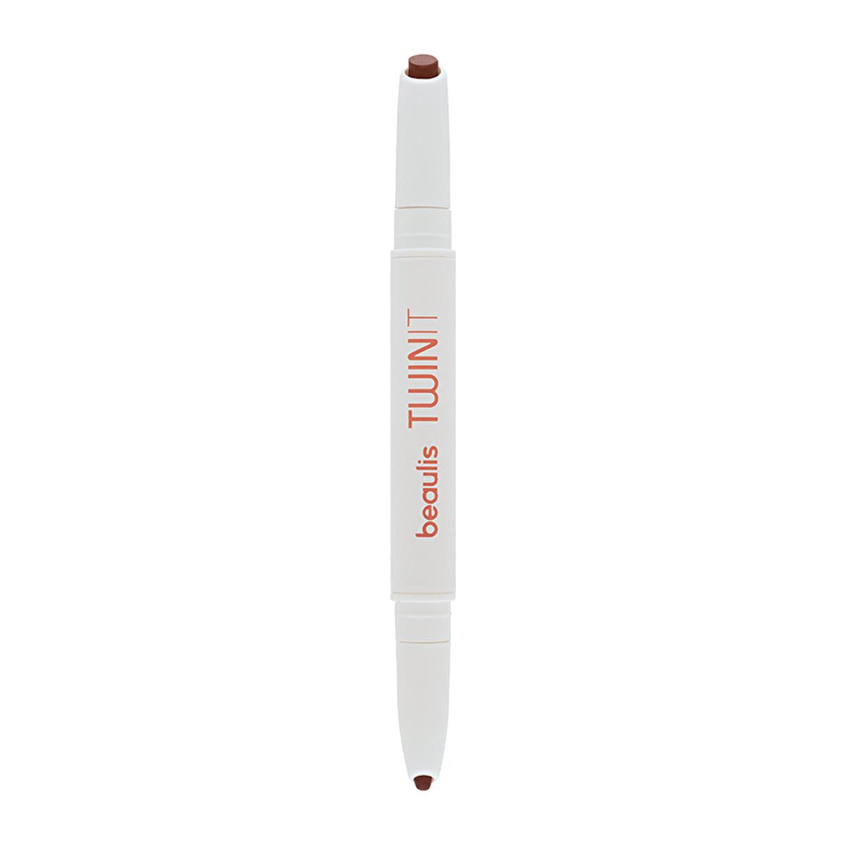 Beaulis Twin It Cream Brown Dual Ended Lipstick & Lip Liner: Long-Lasting, 2-in-1 Lip Contour, Define & Color - Portable Beauty.