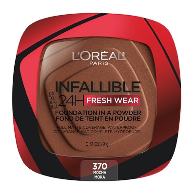 L'Oreal Paris Infallible Up to 24hr Fresh Wear Foundation in a Powder Mocha 370 0.31oz - New - M2G