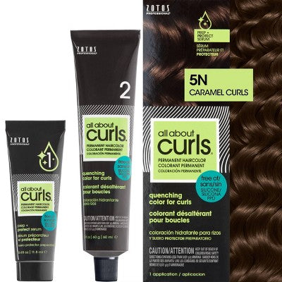 All About Curls Permanent Hair Color Caramel Curls 5N 2.4 fl oz - New - M2G