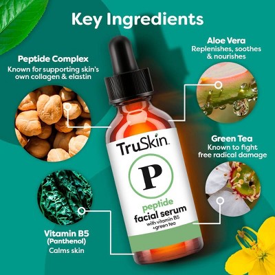 TruSkin Peptide Facial Serum with Vitamin B5 and Green Tea 1 fl oz - New - M2G