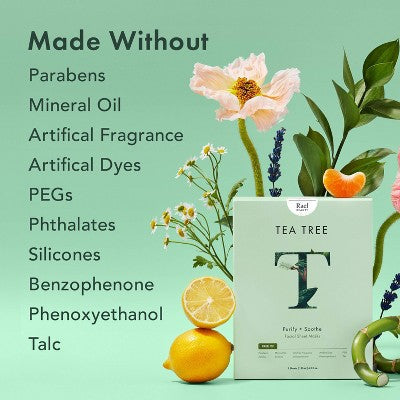 Rael Beauty Tea Tree Facial Sheet Mask 5ct/4.2oz - New - M2G