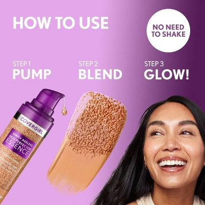 COVERGIRL Simply Ageless Skin Perfector Essence Vegan Foundation 80 Deep 1 fl oz - Imperfect Container - M2G
