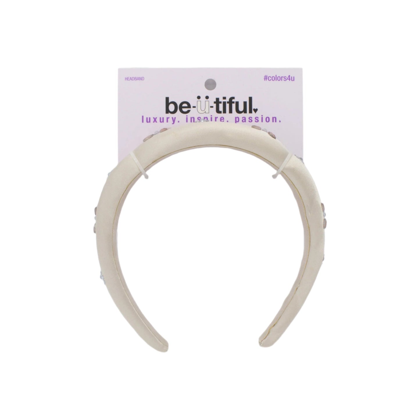 Scunci Gold Headband with Pink & Silver Jewels - New - M2G