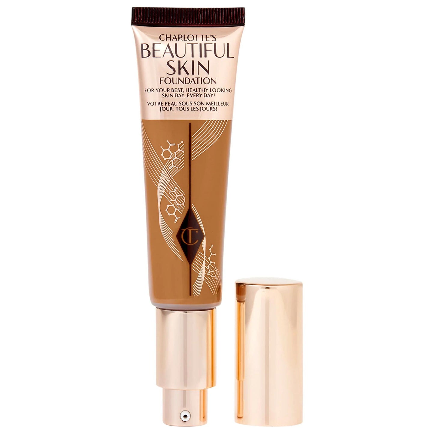 Charlotte Tilbury Beautiful Skin Medium Coverage Liquid Foundation - 16 Hour Wear, Hydrating, Natural Finish, Vegan & Cruelty-Free