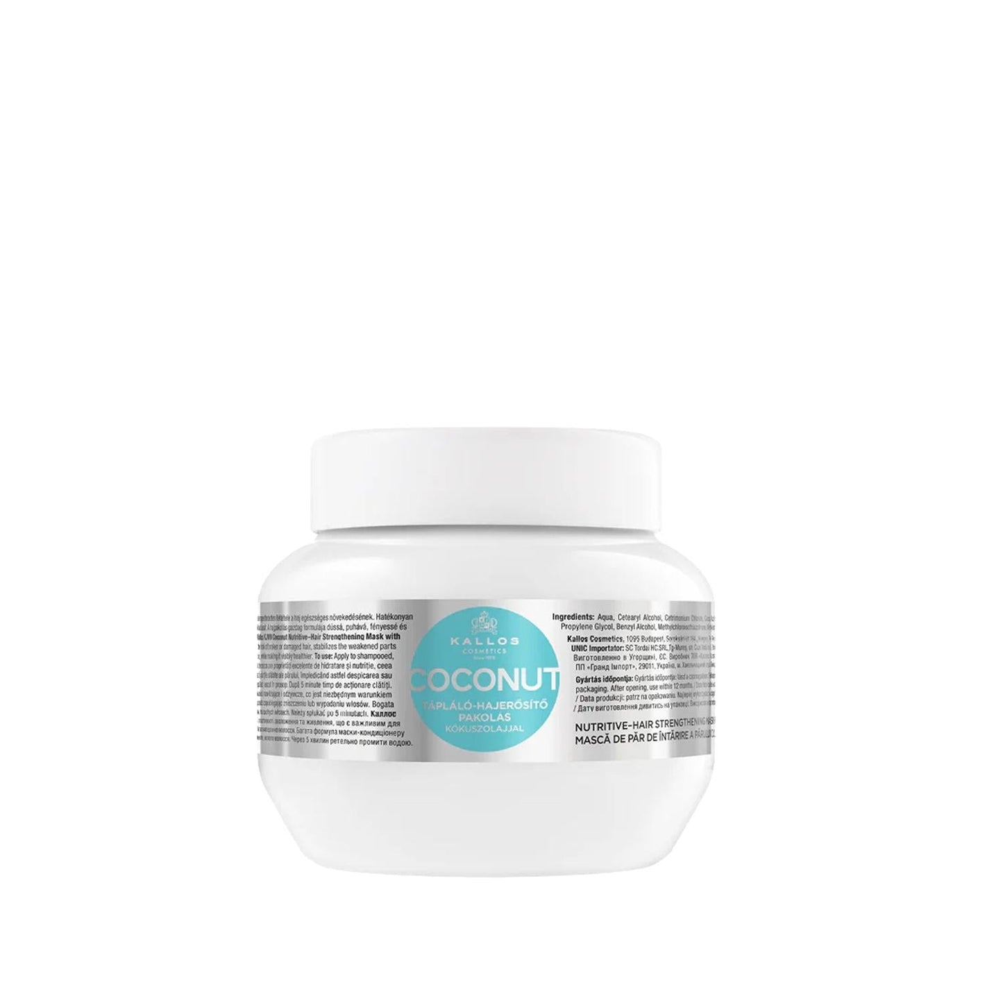 Kallos Cosmetics Coconut Hair Mask - Nourishing & Strengthening 275ml - Coconut Hair Treatment for Dry Hair