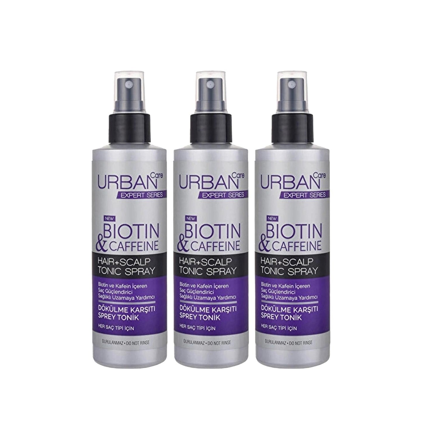 URBAN Care Expert Biotin & Caffeine Hair Tonic - Anti-Hair Loss, Strengthens Follicles, 200ml x 3 Pack