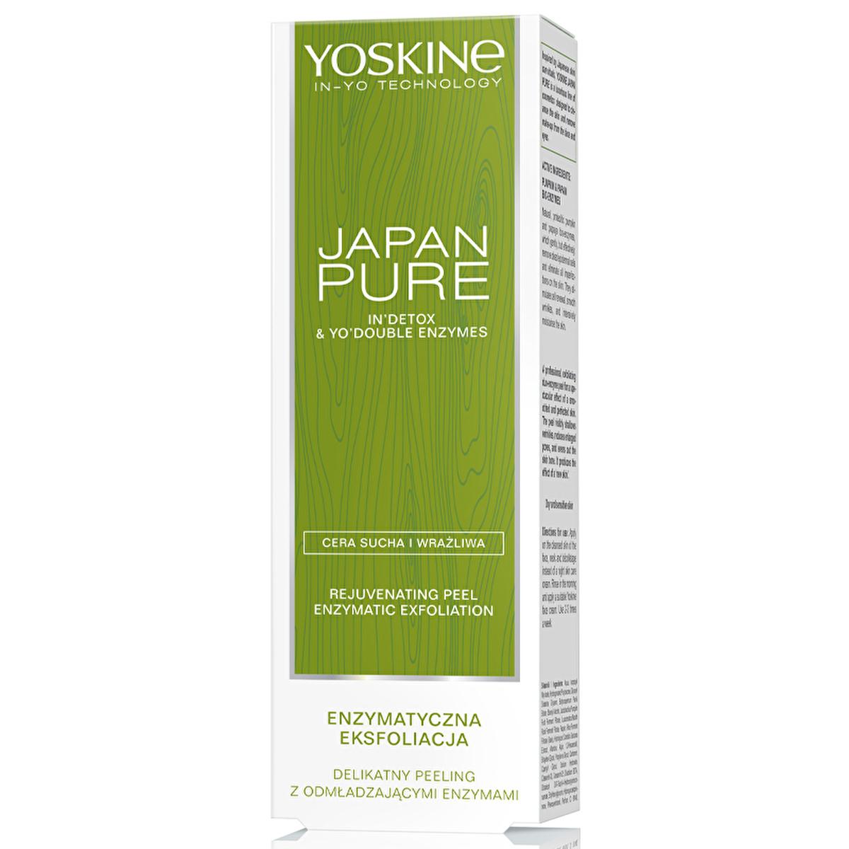 Yoskine Japan Pure Scrub: Duo-Enzyme Facial Exfoliating Peel for Wrinkle Reduction, Pore Minimizing & Skin Tone Evening - Professional Smoothing Treatment