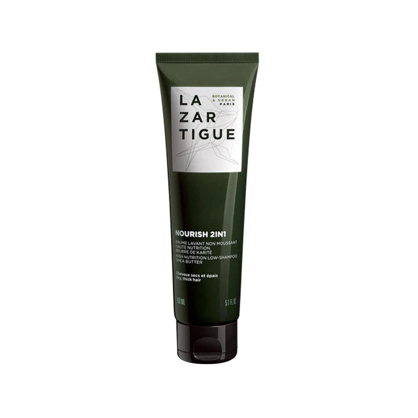 Lazartigue Nourish Vegan Shampoo - 2-in-1 Nourishing & Cleansing, Cruelty-Free, 8.45 fl oz