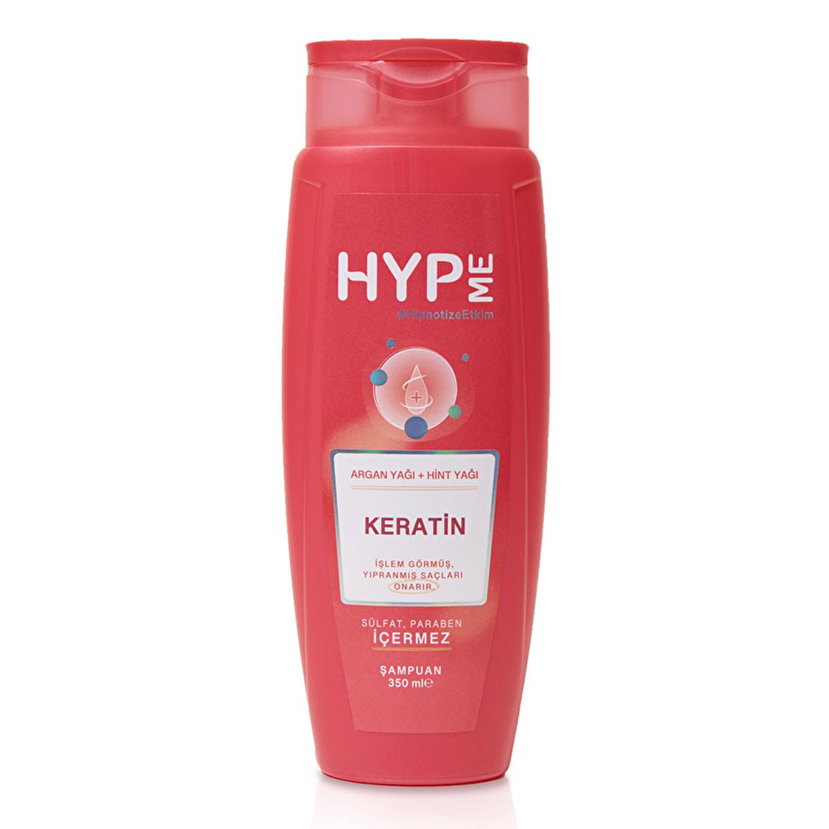Hyp Me Sulfate-Free Shampoo with Keratin & Argan Oil - Nourishing, Repairing, and Shine Enhancement for Damaged Hair