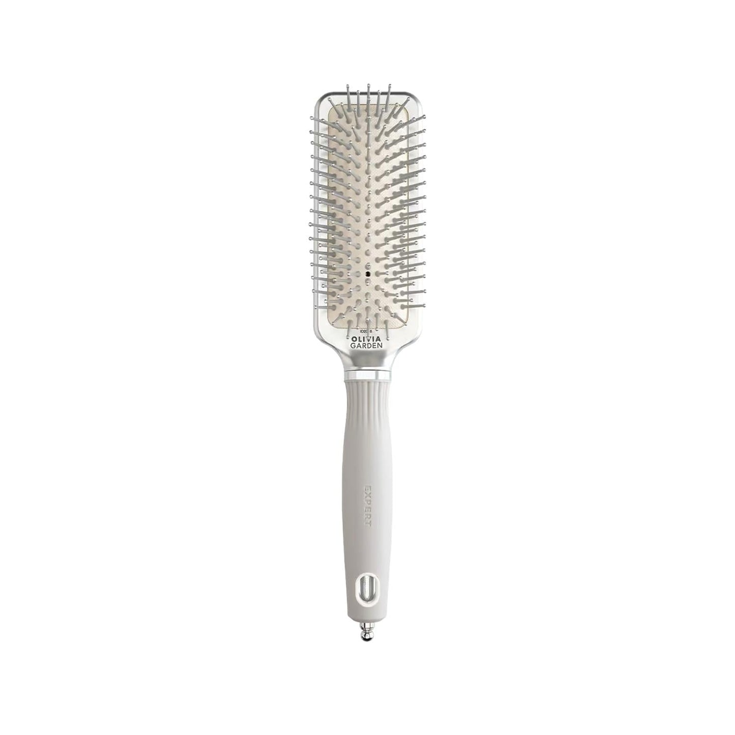 Olivia Garden Expert Care Rectangular Nylon Bristles Hair Brush - Silver S, Professional Detangling & Styling Tool