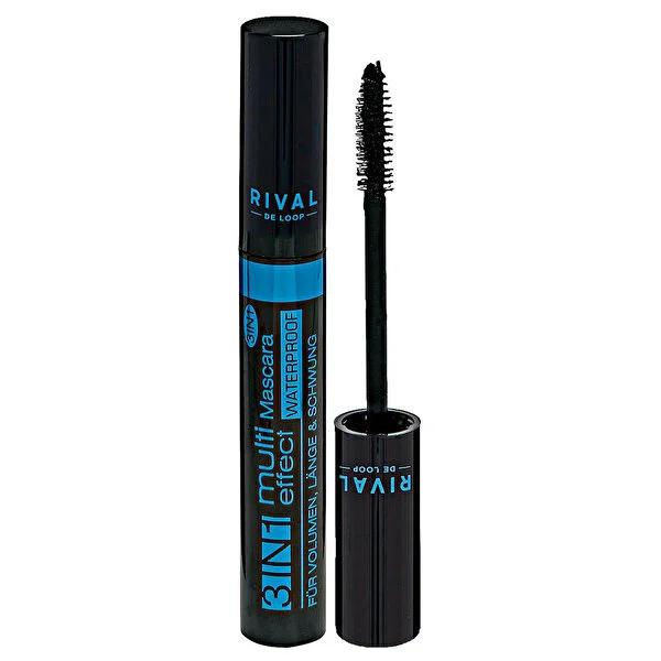 Rival de Loop Multi Effect Mascara 3in1 Waterproof, Volume & Length - Ophthalmologically Tested, 8ml
