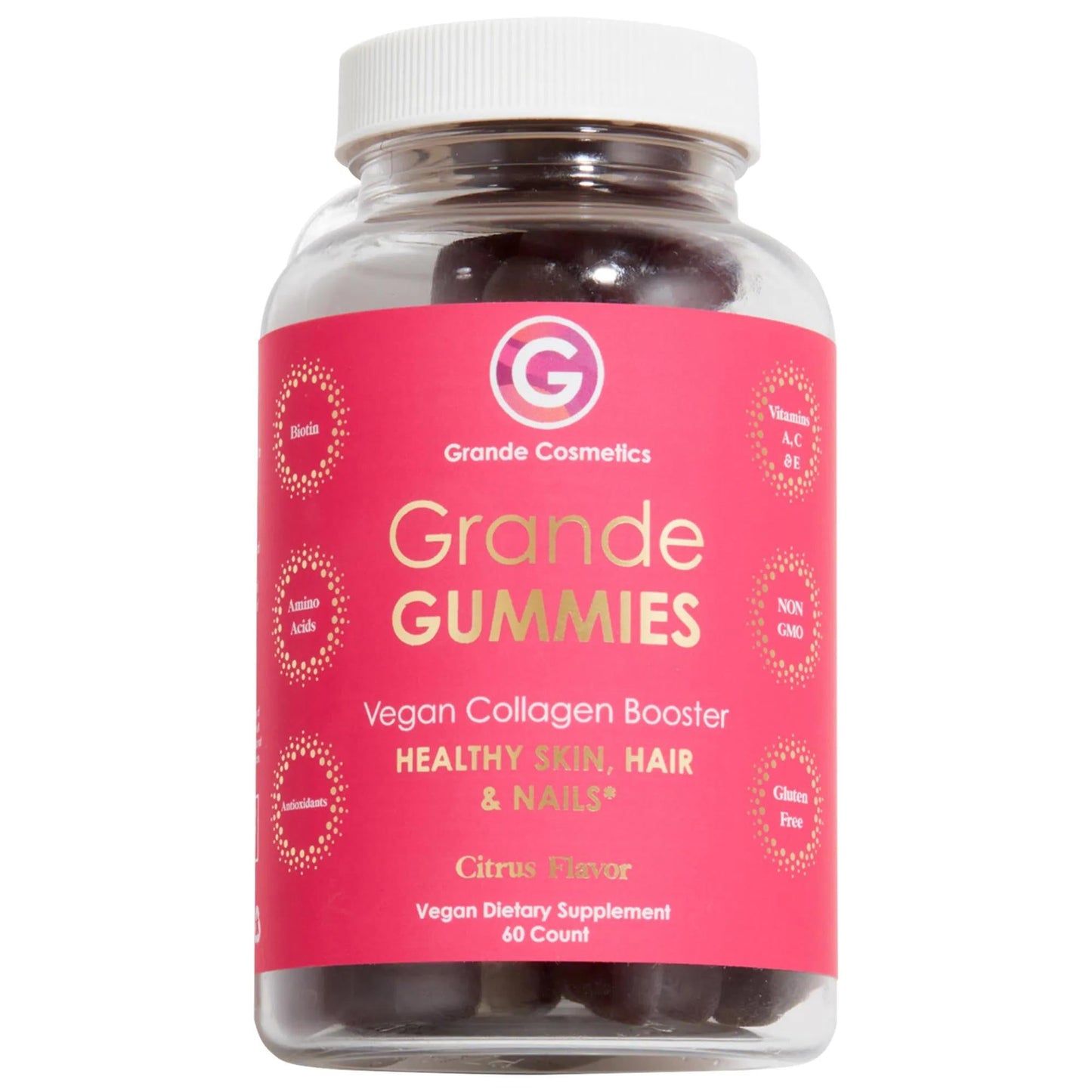 GrandeGUMMIES Vegan Collagen Booster Gummy - Boost Natural Collagen Production for Healthier Hair, Skin & Nails