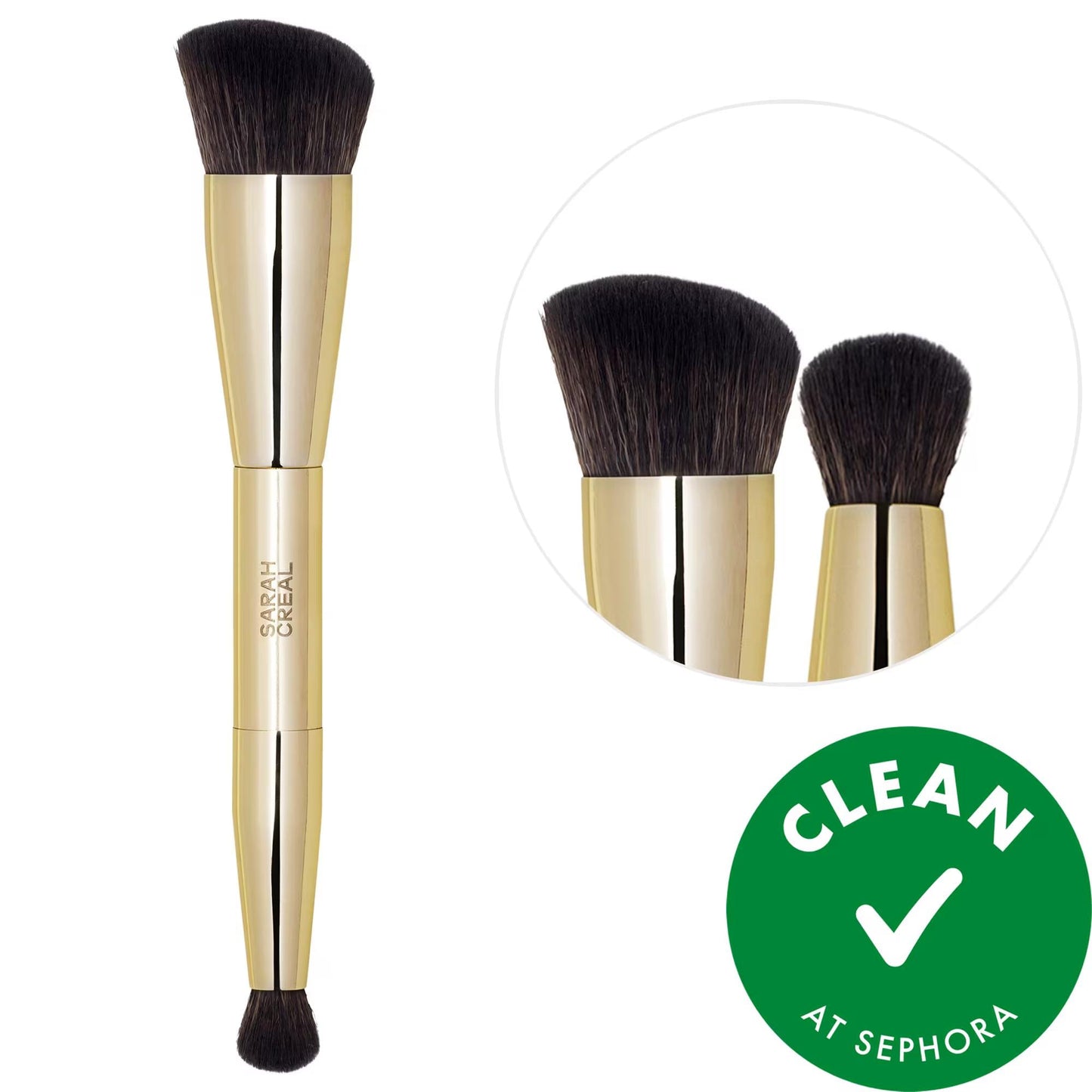 Precision Beauty: Dual Contour Cheek & Eye Brush - Vegan, Cruelty-Free Makeup Brush for Flawless Contouring & Highlighting
