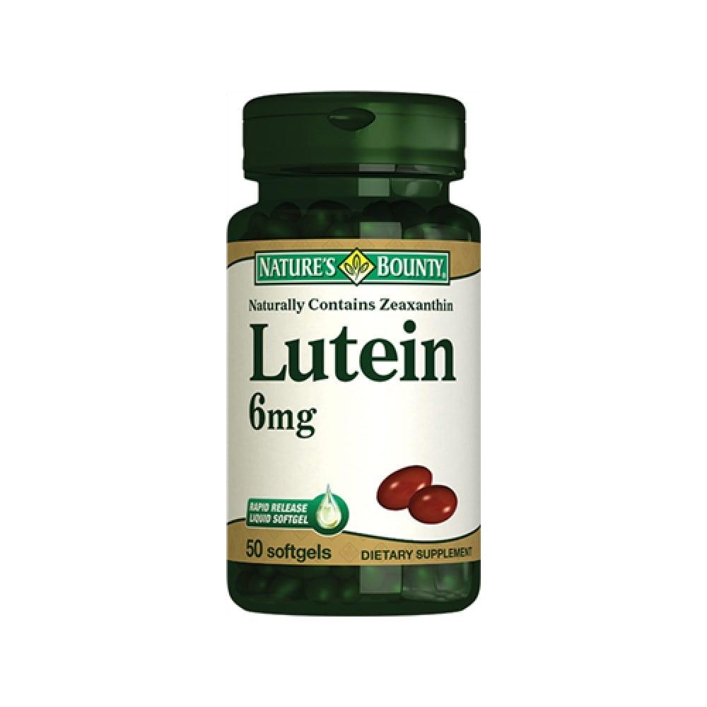 Nature's Bounty Lutein 6 mg Softgels for Eye Health Support - Antioxidant Supplement, 50 Count