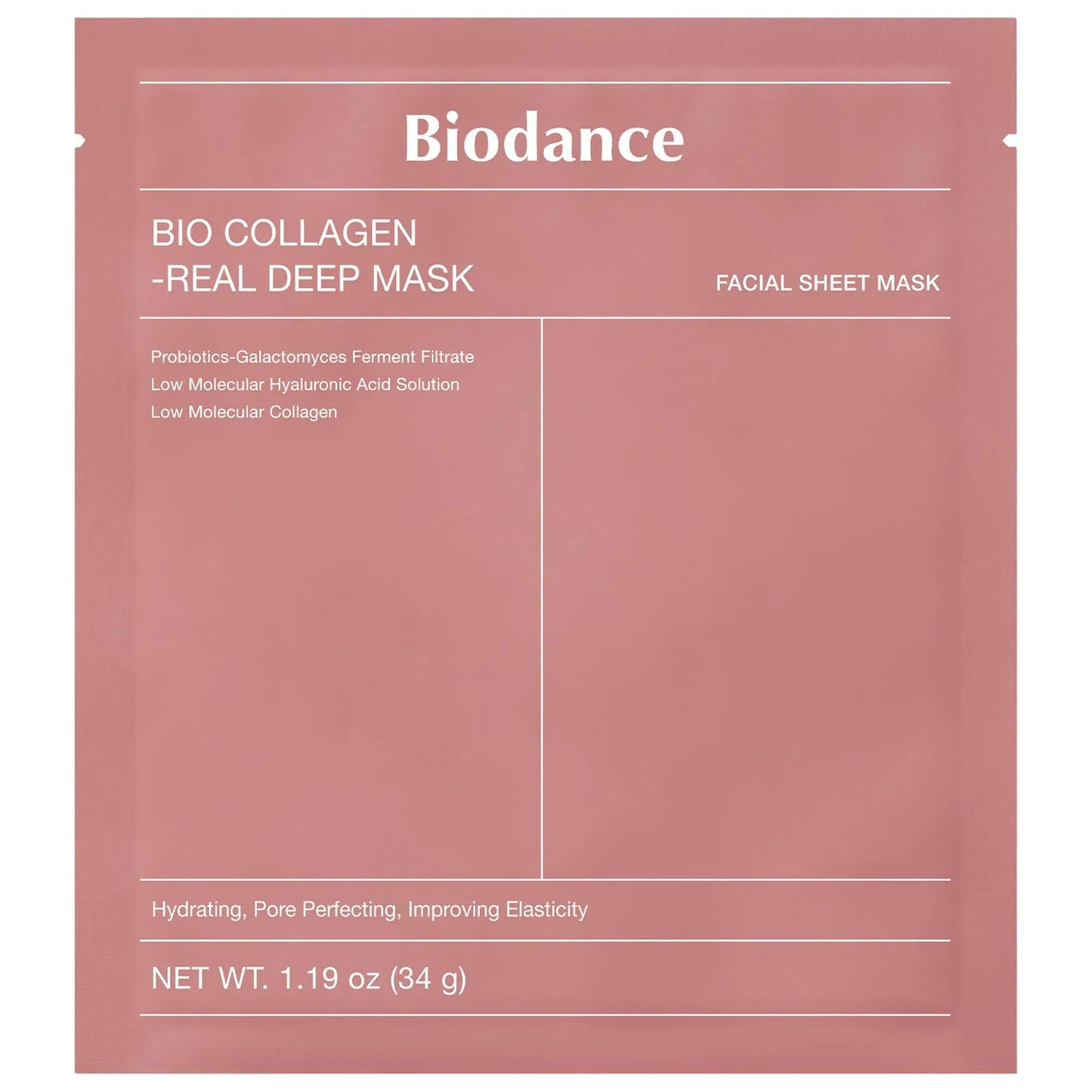 Bio Collagen Real Deep Mask for Pore Minimizing & Firming Care - Collagen Facial Mask for Enhanced Skin Elasticity & Hydration