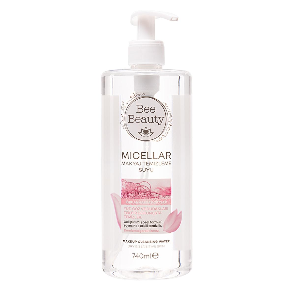 Bee Beauty Micellar Water Makeup Remover for Sensitive Skin - Gentle, Rinse-Free Cleansing, 25.01 fl oz