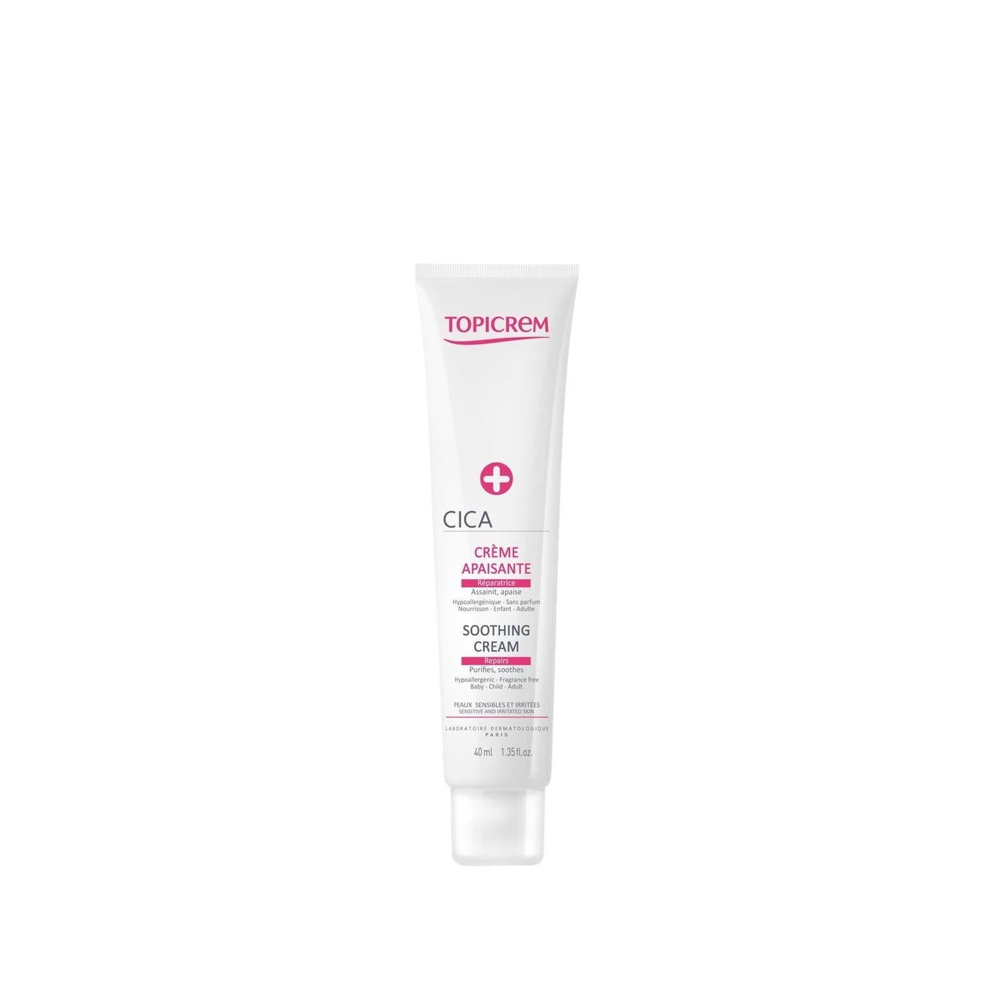 Topicrem Soothing Cream for Irritated Skin - Cica Repairing Cream, 1.35 fl oz