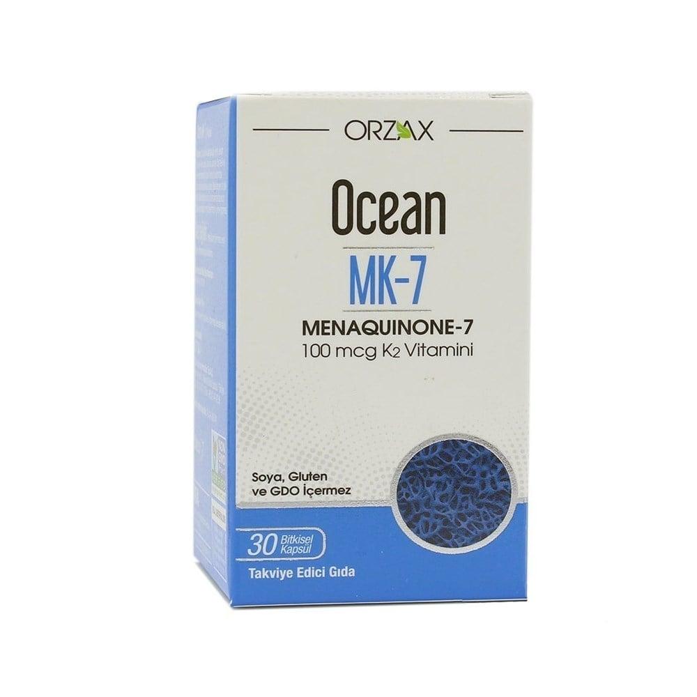 Ocean Vitamin K2 Supplement, Menaquinone-7 100 mcg - Bone & Cardiovascular Health Support, 30 Capsules