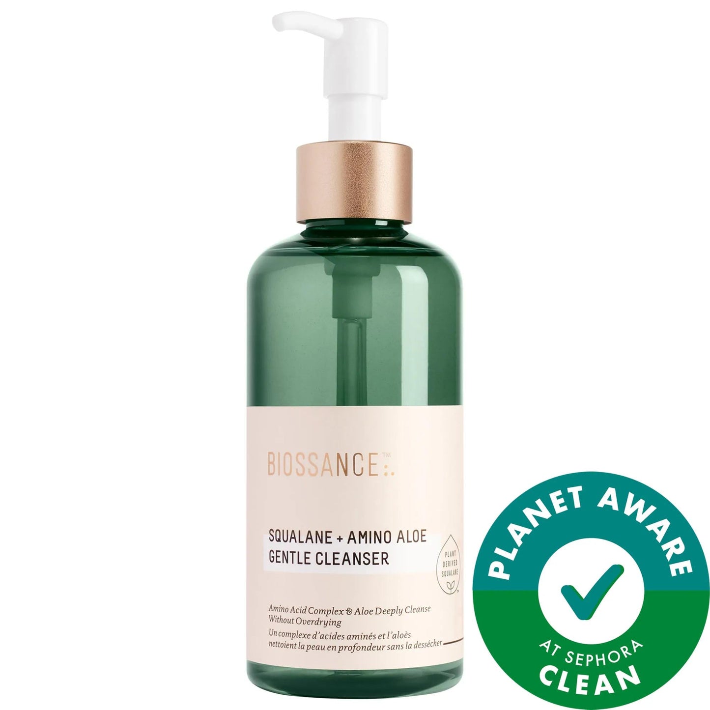 Amino Aloe Gentle Pore-Minimizing Cleanser + Squalane - Vegan, Cruelty-Free Gel Face Wash for All Skin Types