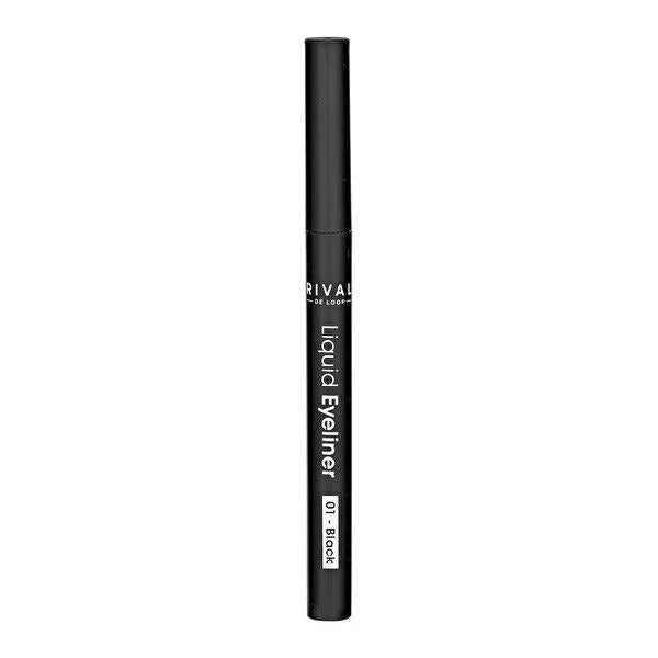 Rival de Loop Likid Eyeliner - Precise Liquid Eyeliner for Enhanced Eye Shape, Black, No:01