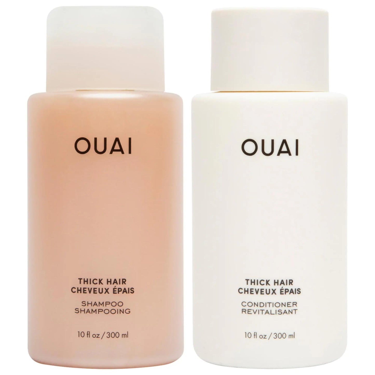 OUAI Shampoo & Conditioner Duo for Thick Hair: Hydrate, Detangle & Control Frizz - Sulfate & Paraben Free, Cruelty-Free, 20.28 fl oz