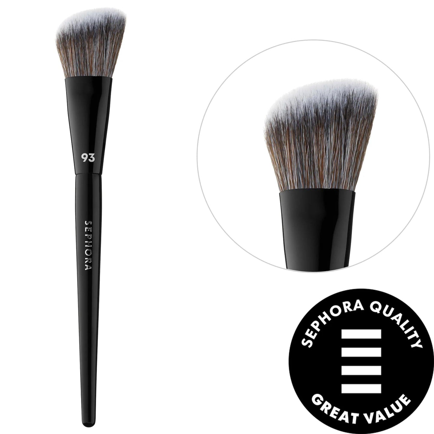 PRO Makeup Brush - Vegan Angled Blush Brush #93 for Precise Contouring & Sculpting