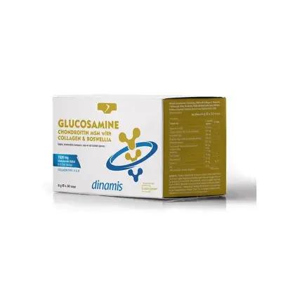 Dinamis Glucosamine Chondroitin MSM with Collagen & Boswellia Supplement - 30 Sachets