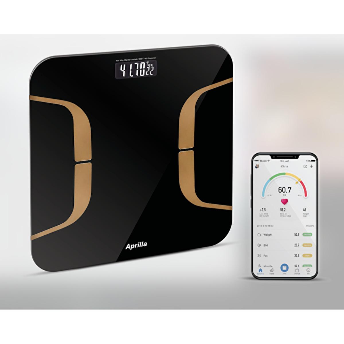 Aprilla Bluetooth Smart Body Fat Scale - Digital Bathroom Scale with App, Weight & Body Composition Analyzer