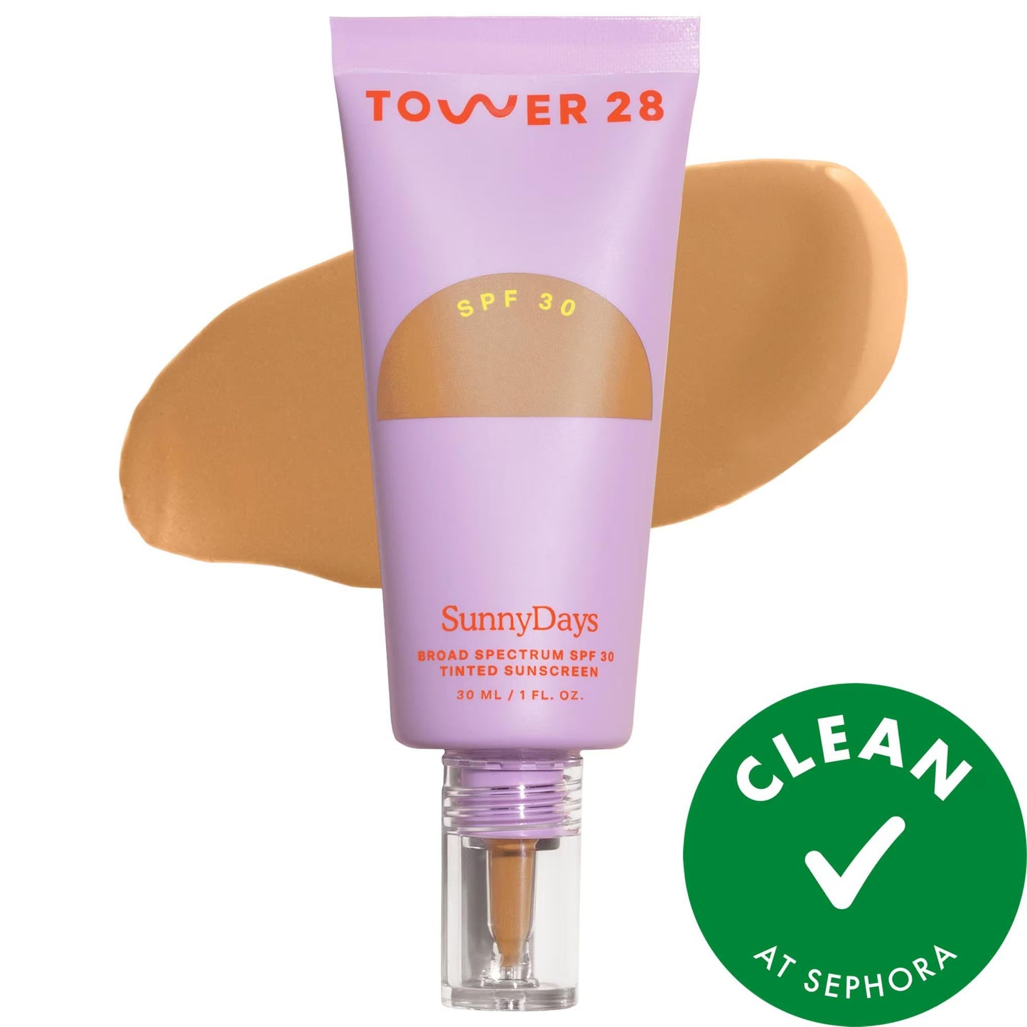 SunnyDays SPF 30 Tinted Sunscreen Foundation - Vegan, Gluten-Free, Cruelty-Free Makeup with Natural Finish